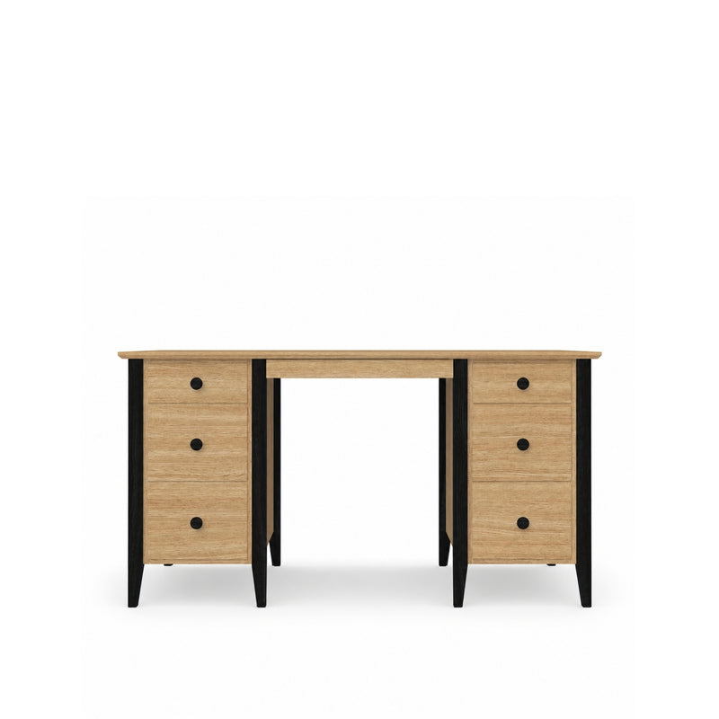 Oak desk 6S Scandi oak natural / black
