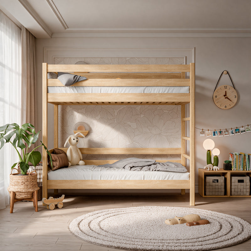 Eiken stapelbed N03 natureel eiken