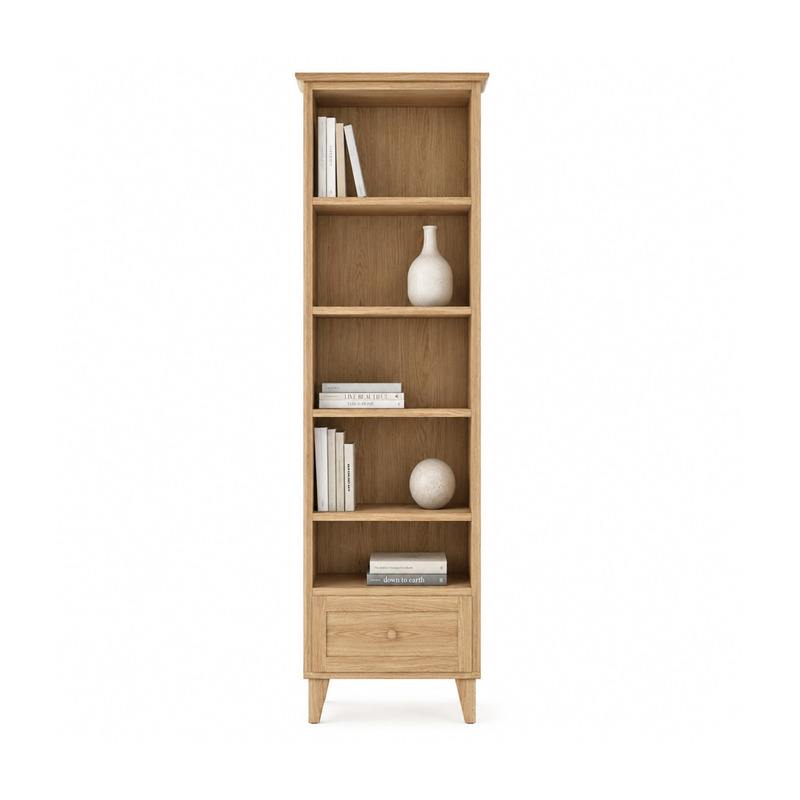 Eikenhouten boekenkast 1S 57 Scandi natureel eiken