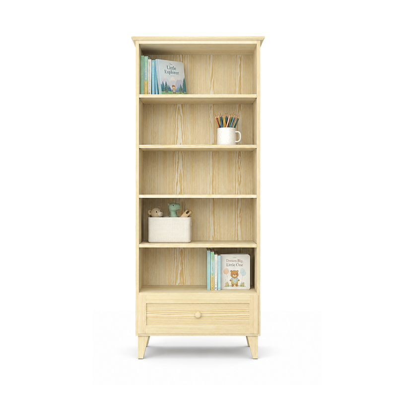 Houten boekenkast 1S 80 Scandi kleurloze den