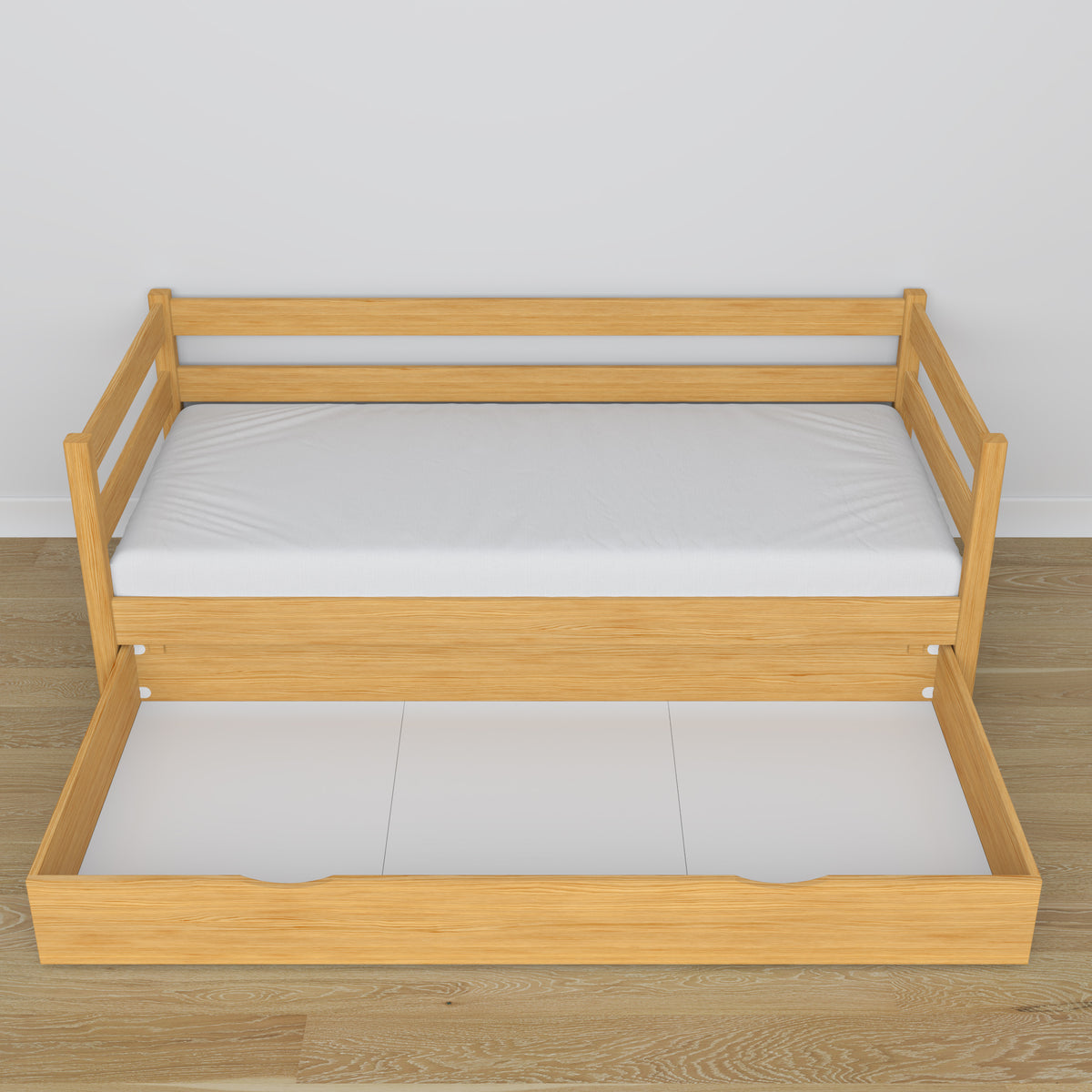 Łóżko sofa z szufladą N01 sosna naturalna – dodatkowy widok, ekologiczne drewno
