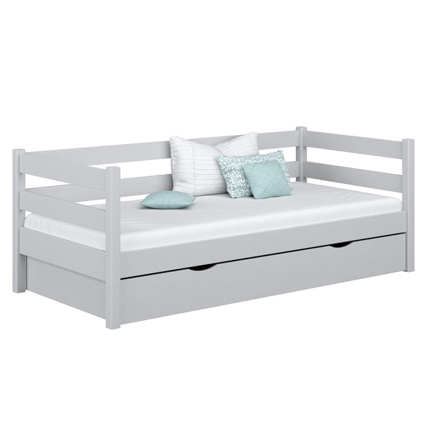 Wooden sofa bed with drawer N01 grey