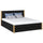 Wooden double bed with drawer N02 black / oak