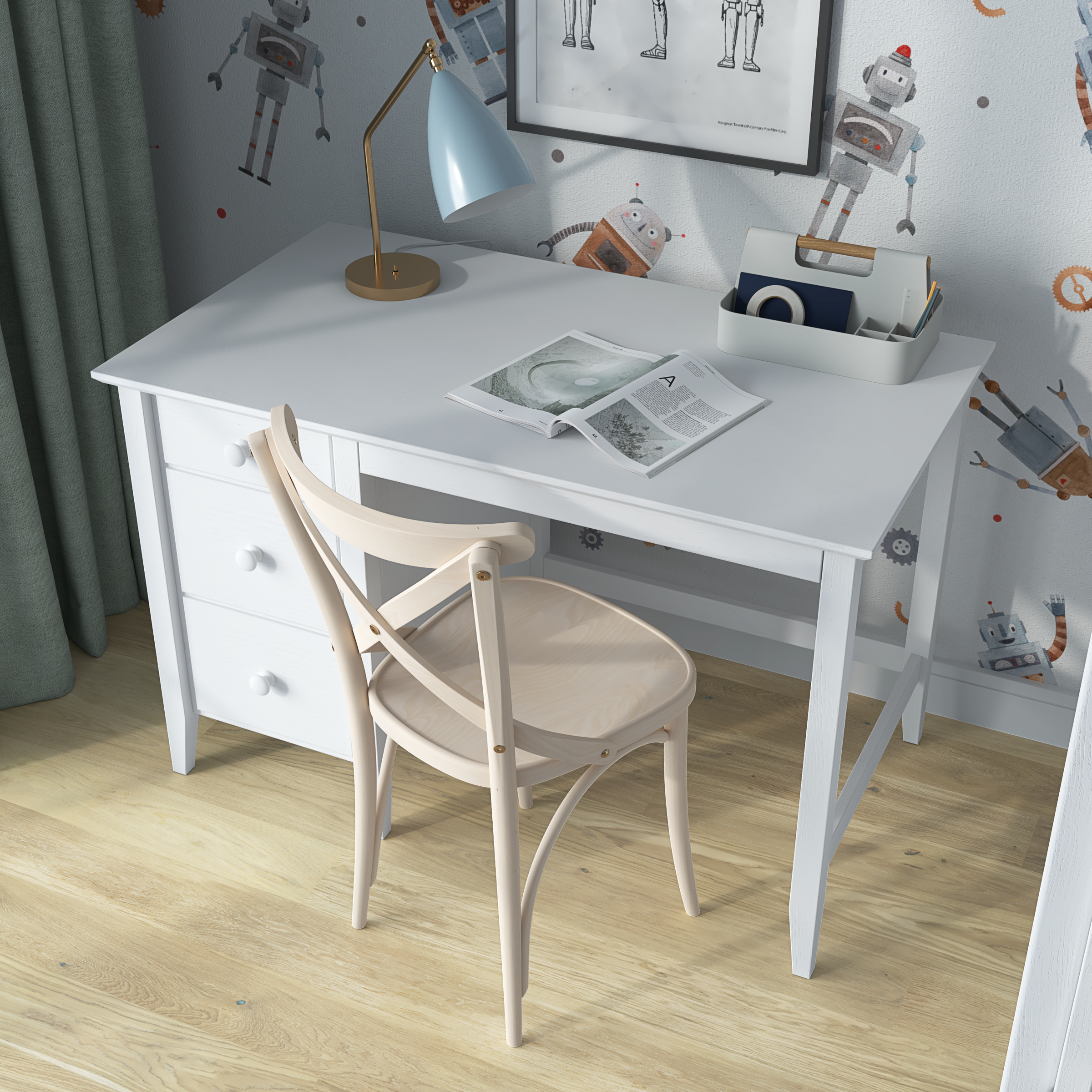Wooden desk 3S Scandi white