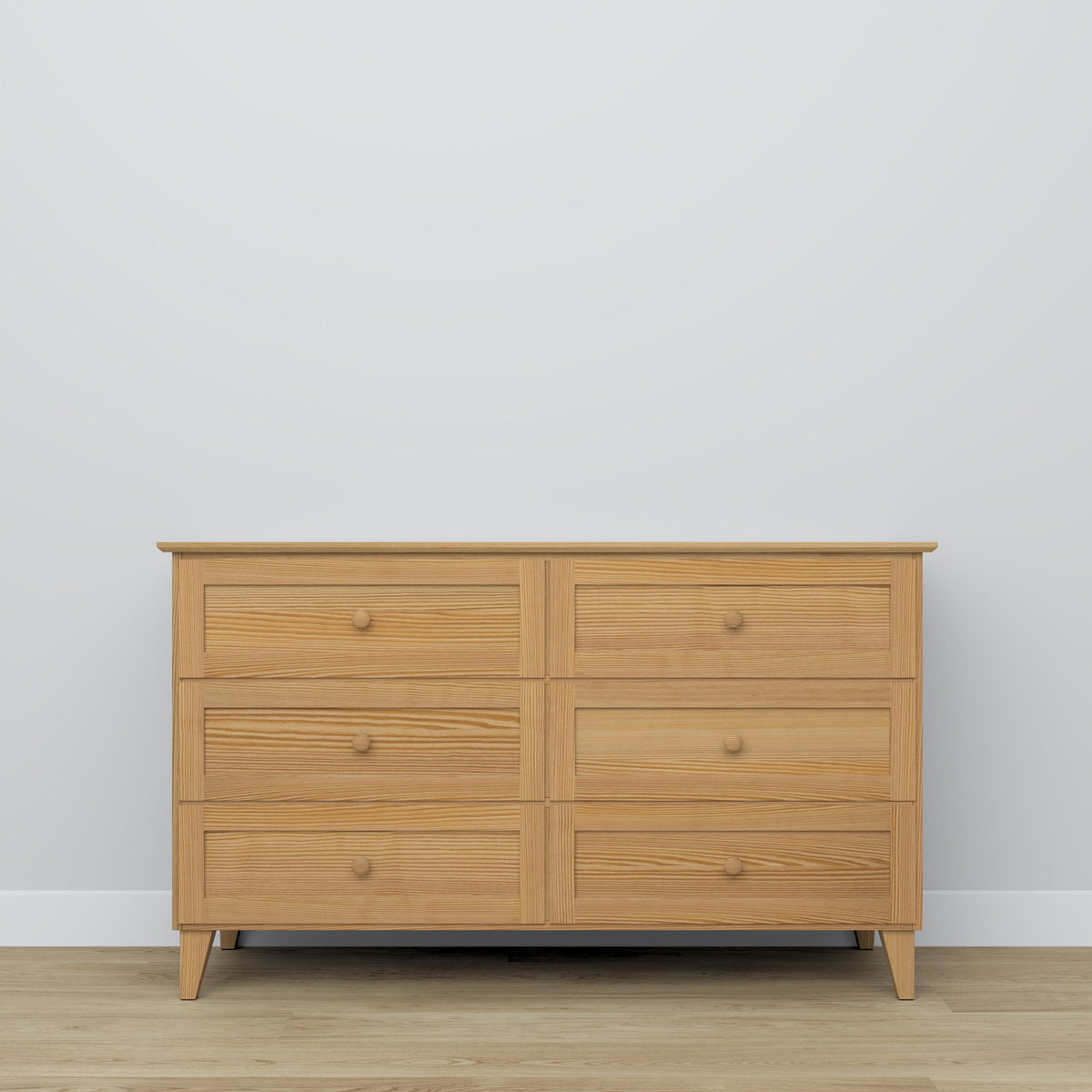 Pine chest of drawers 6S 154 Scandi natural pine