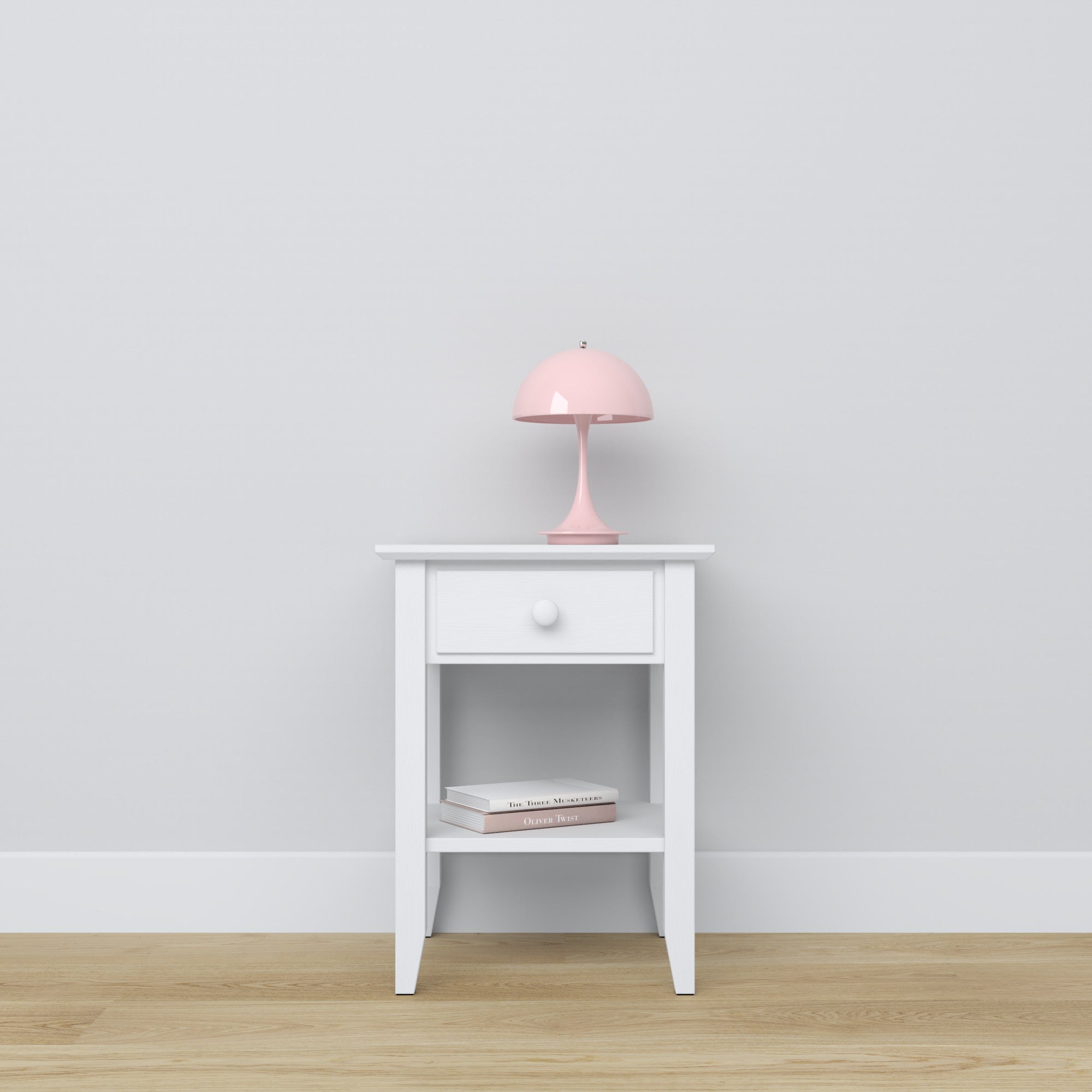 Wooden bedside table 1S N01 Scandi RAL/NCS