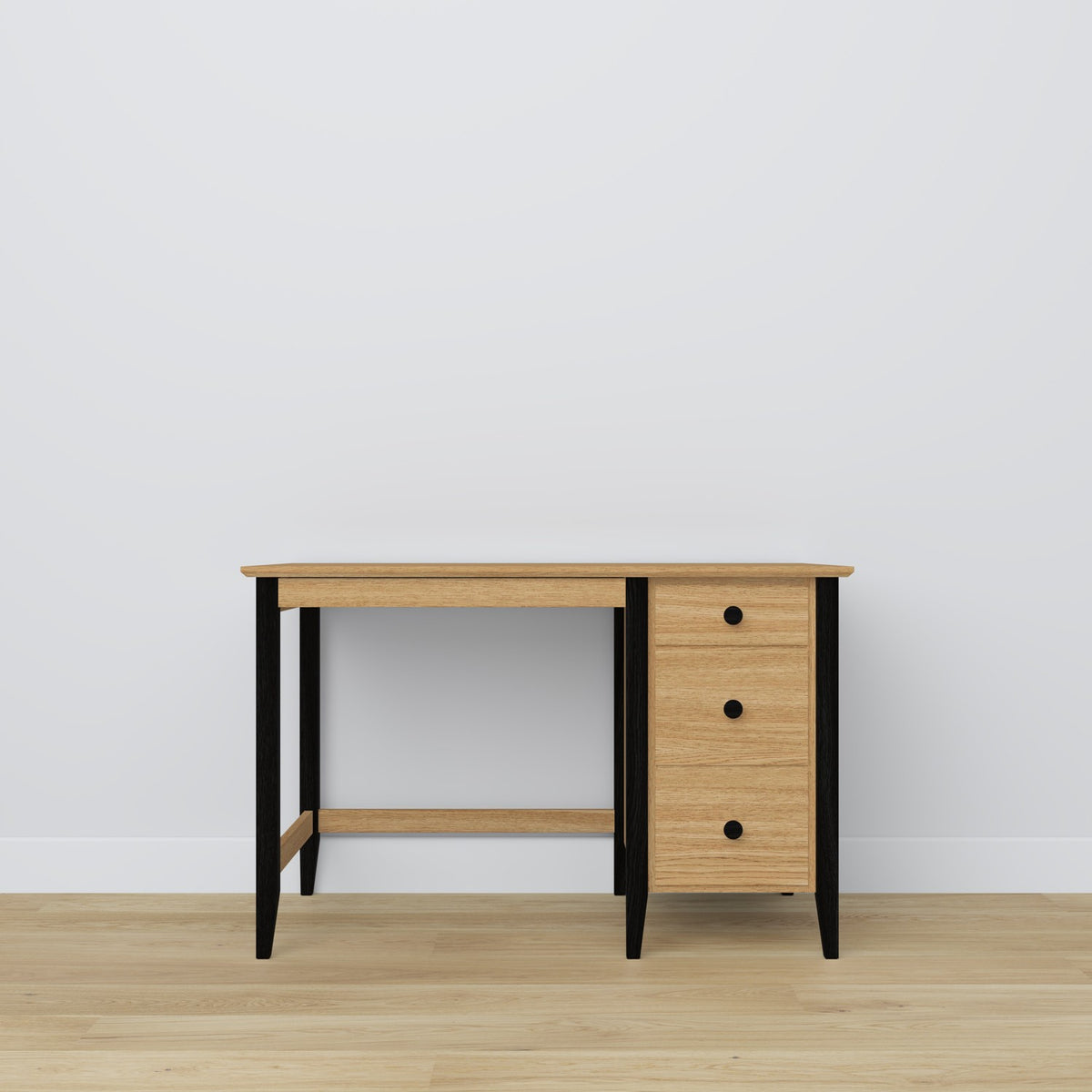 Oak desk 3S Scandi oak natural / black