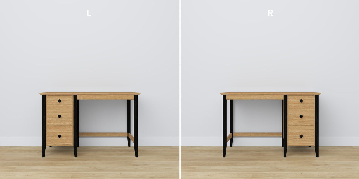 Oak desk 3S Scandi oak natural / black