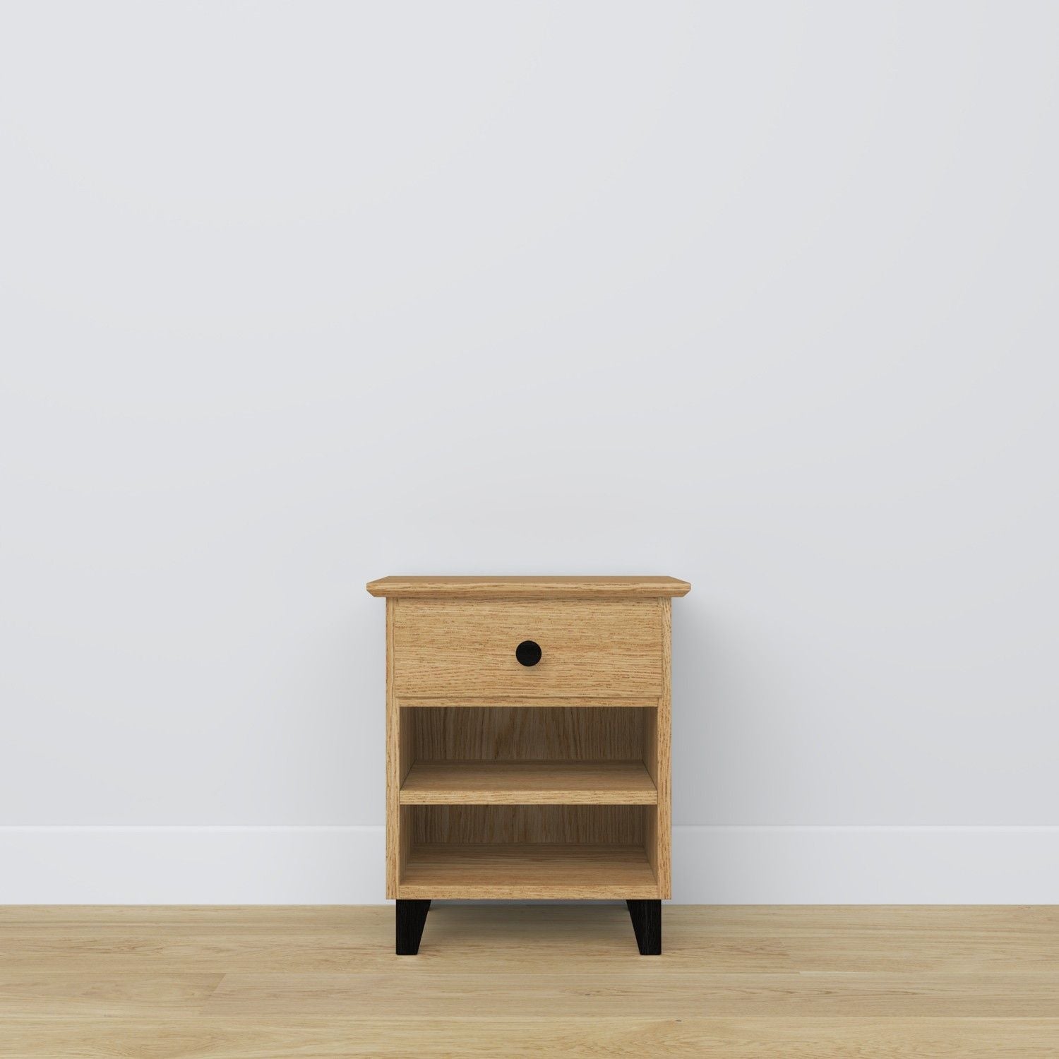 Oak bedside table 1S N02 Scandi oak natural / black