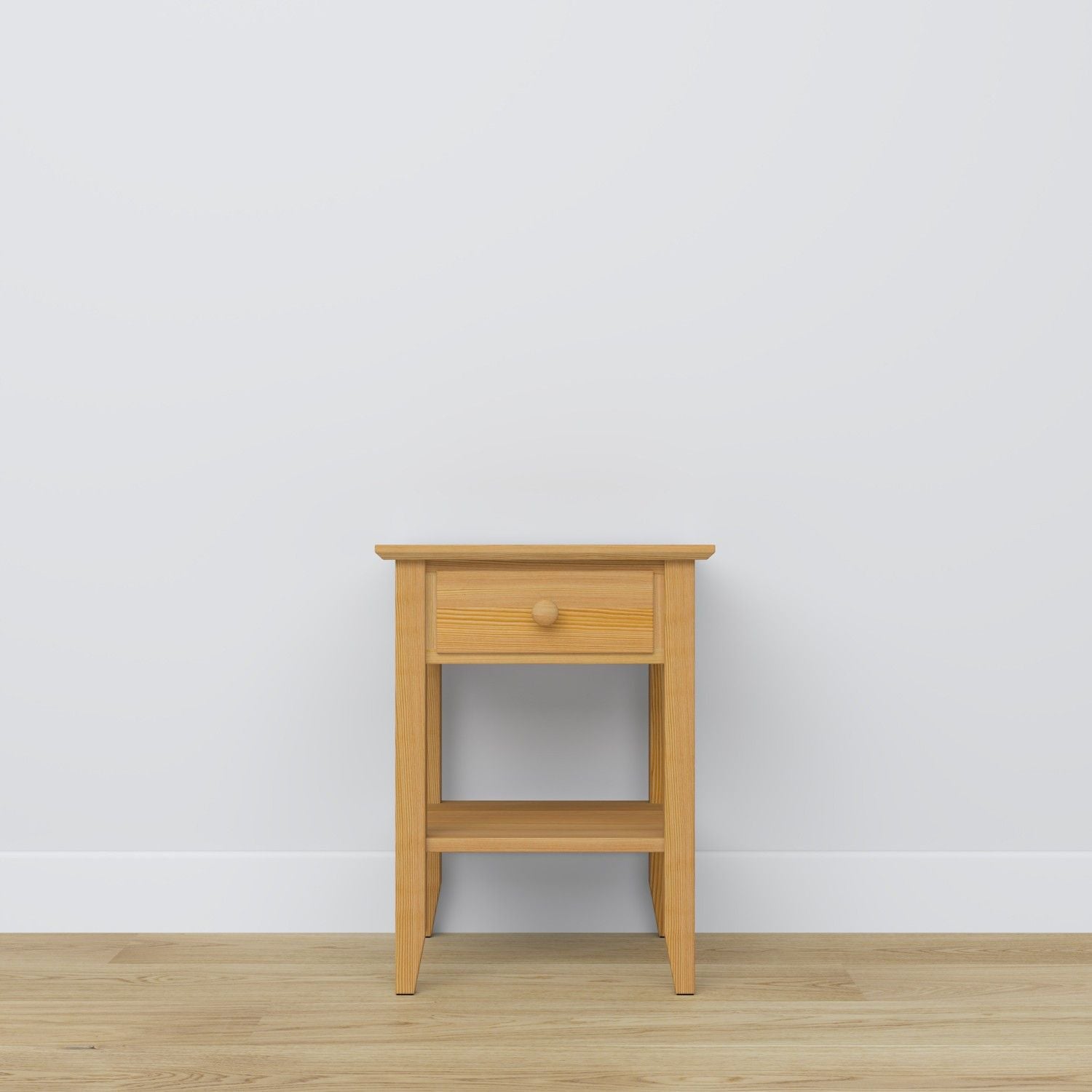 Pine bedside table 1S N01 Scandi natural pine
