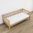 Łóżko sofa sosna naturalna w pokoju dziecięcym – aranżacja scandi, drewniane
