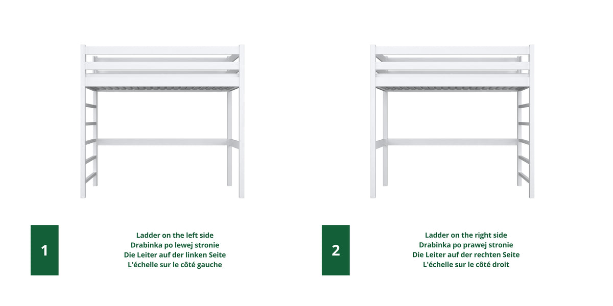 Wooden loft bed N01 RAL/NCS