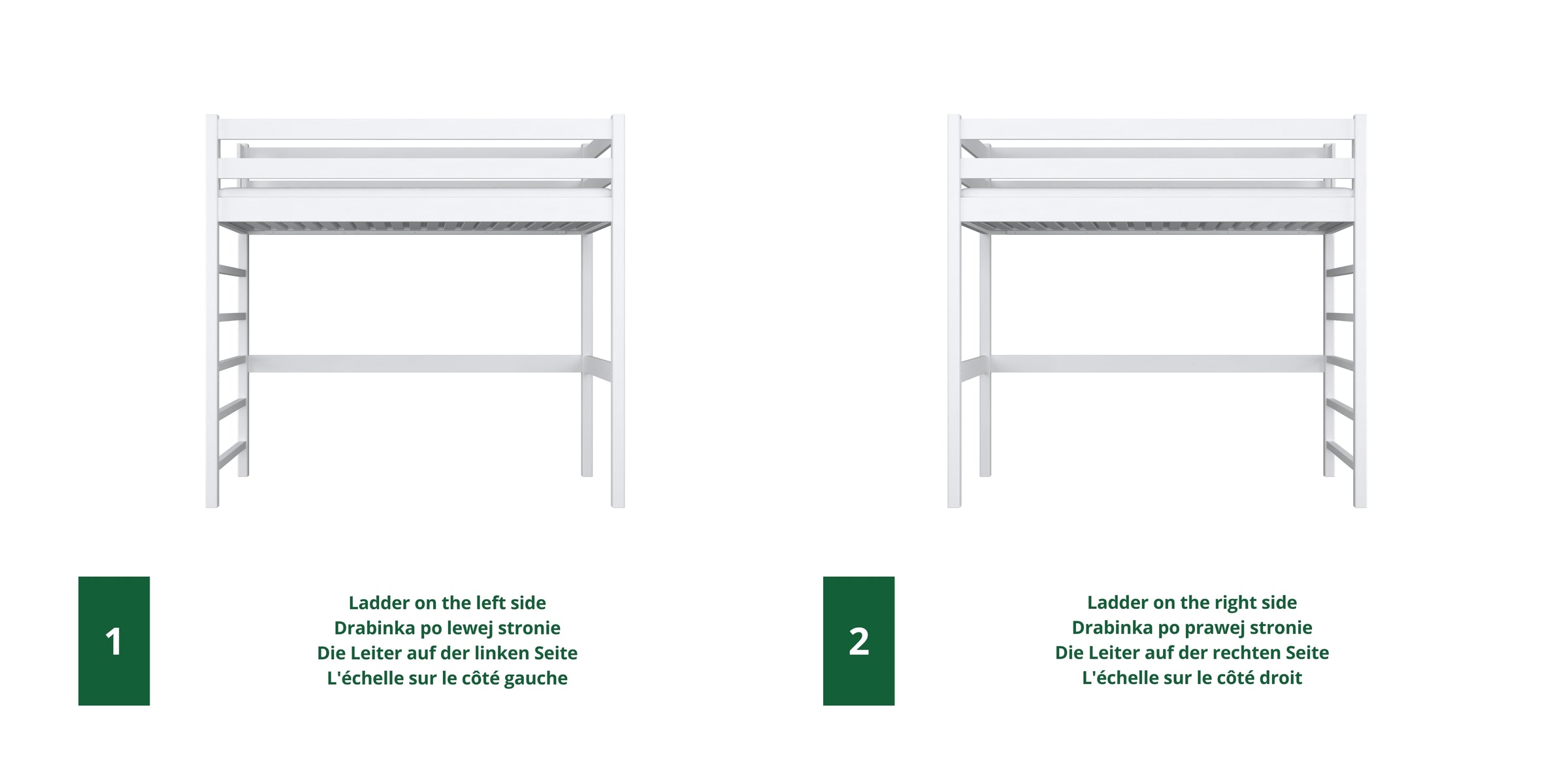 Wooden loft bed N01 RAL/NCS