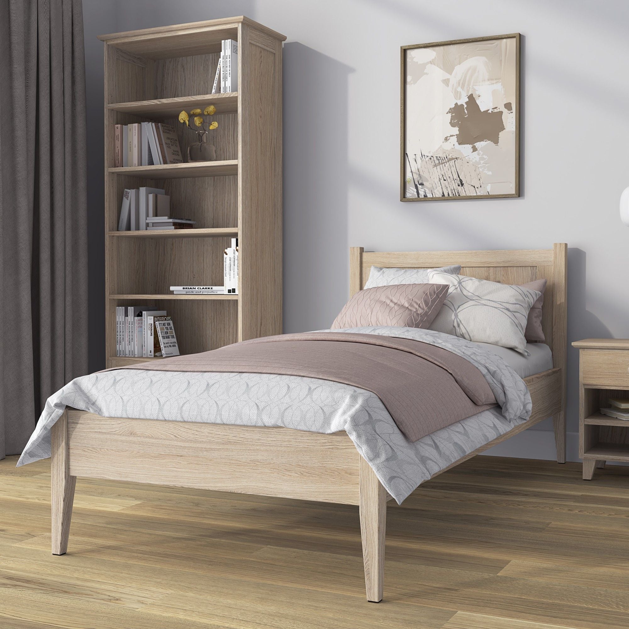 Oak shelf 1S 80 Scandi oak bleached