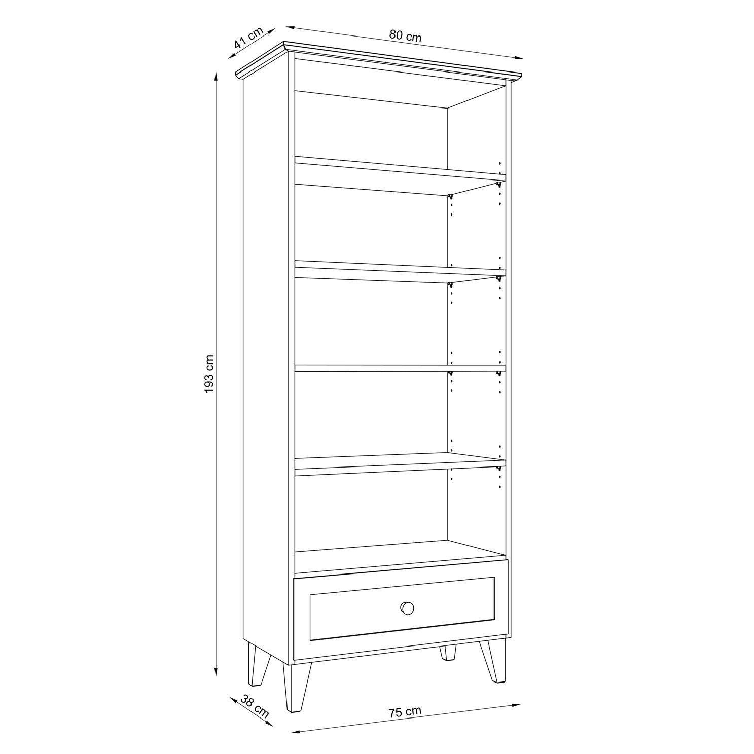 Wooden shelf 1S 80 Scandi grey