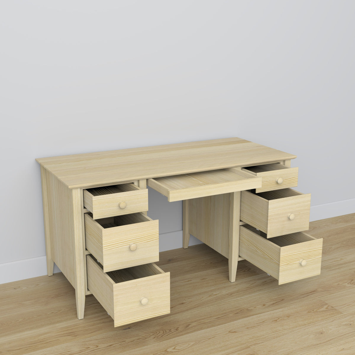 Pine desk 6S Scandi clear pine