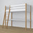 Łóżko na antresoli drewniane biało-dębowy z biurkiem – stelaż i slaty, Nizio