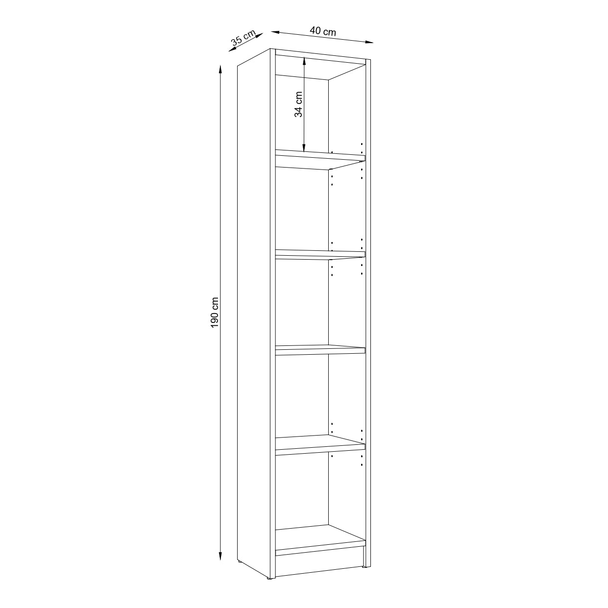 Wooden shelf N01 white / oak