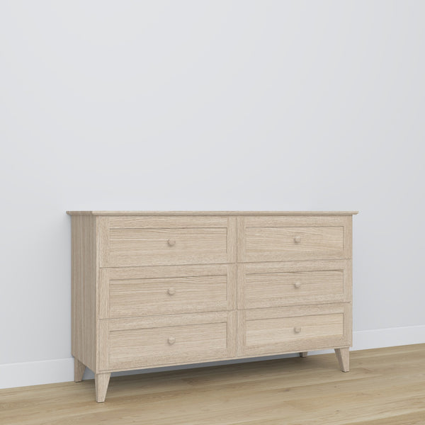 Oak chest of drawers 6S 154 Scandi oak bleached