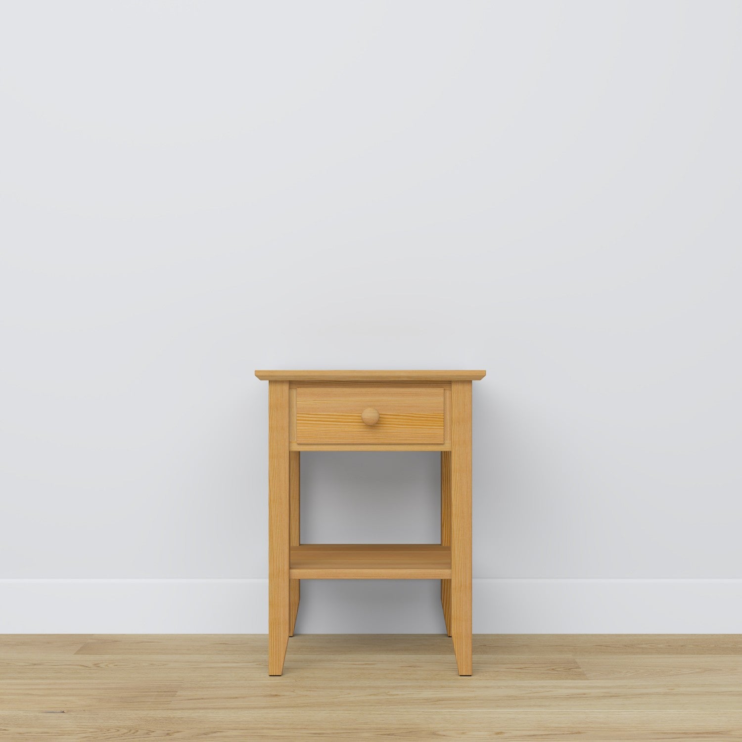 Pine bedside table 1S N01 Scandi natural pine