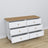Wooden chest of drawers 6S 154 Scandi white / natural oak
