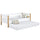 Wooden sofa bed with mattress drawer N01 white / oak