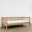 Łóżko sofa sosna naturalna – boczna bariera drewniane, bezpieczeństwo dla dzieci