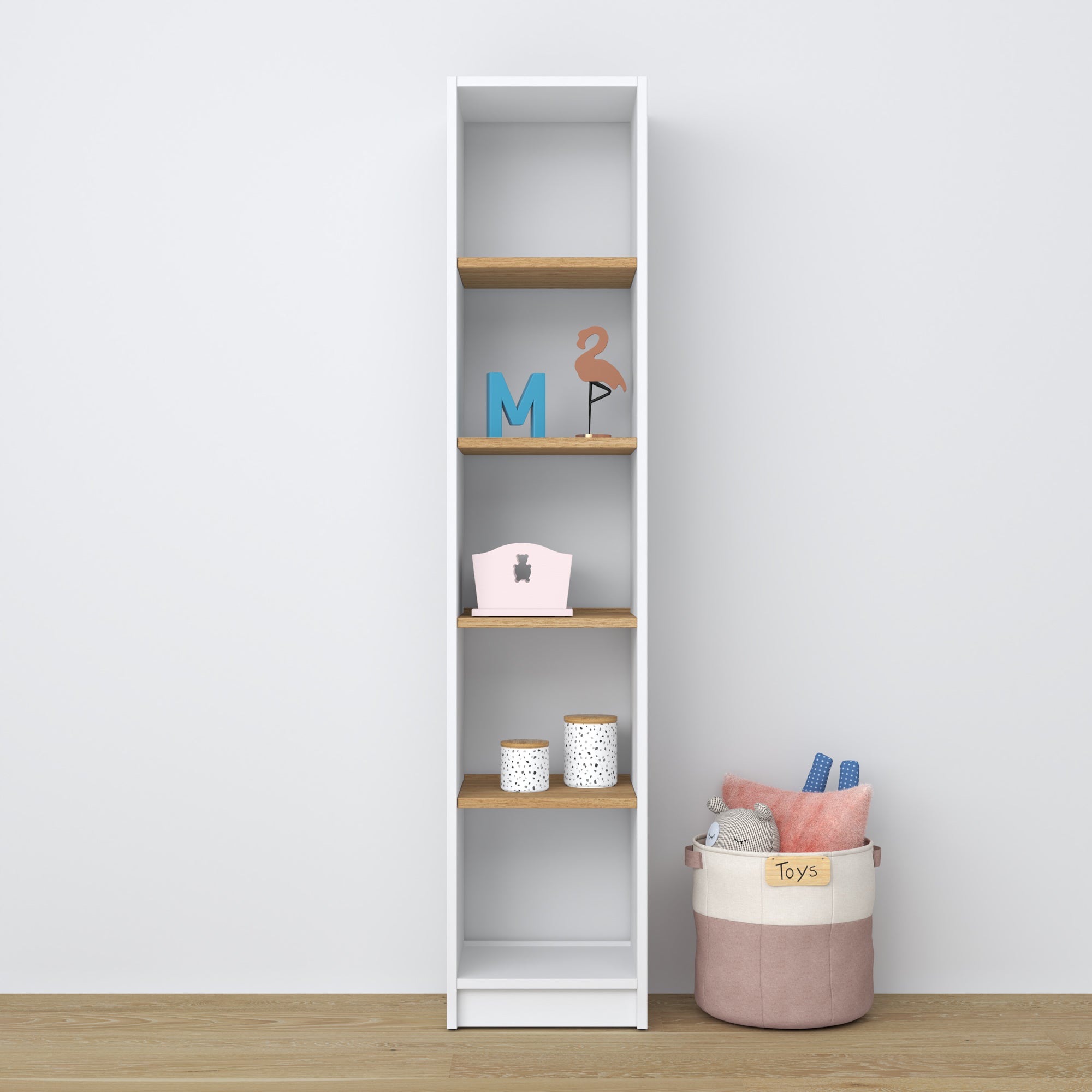Wooden shelf N01 white / oak
