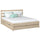Oak double bed with drawer N01 oak bleached