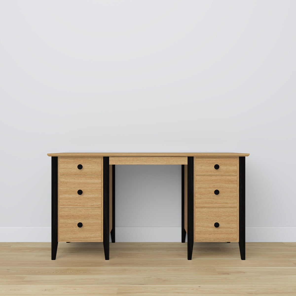 Oak desk 6S Scandi oak natural / black