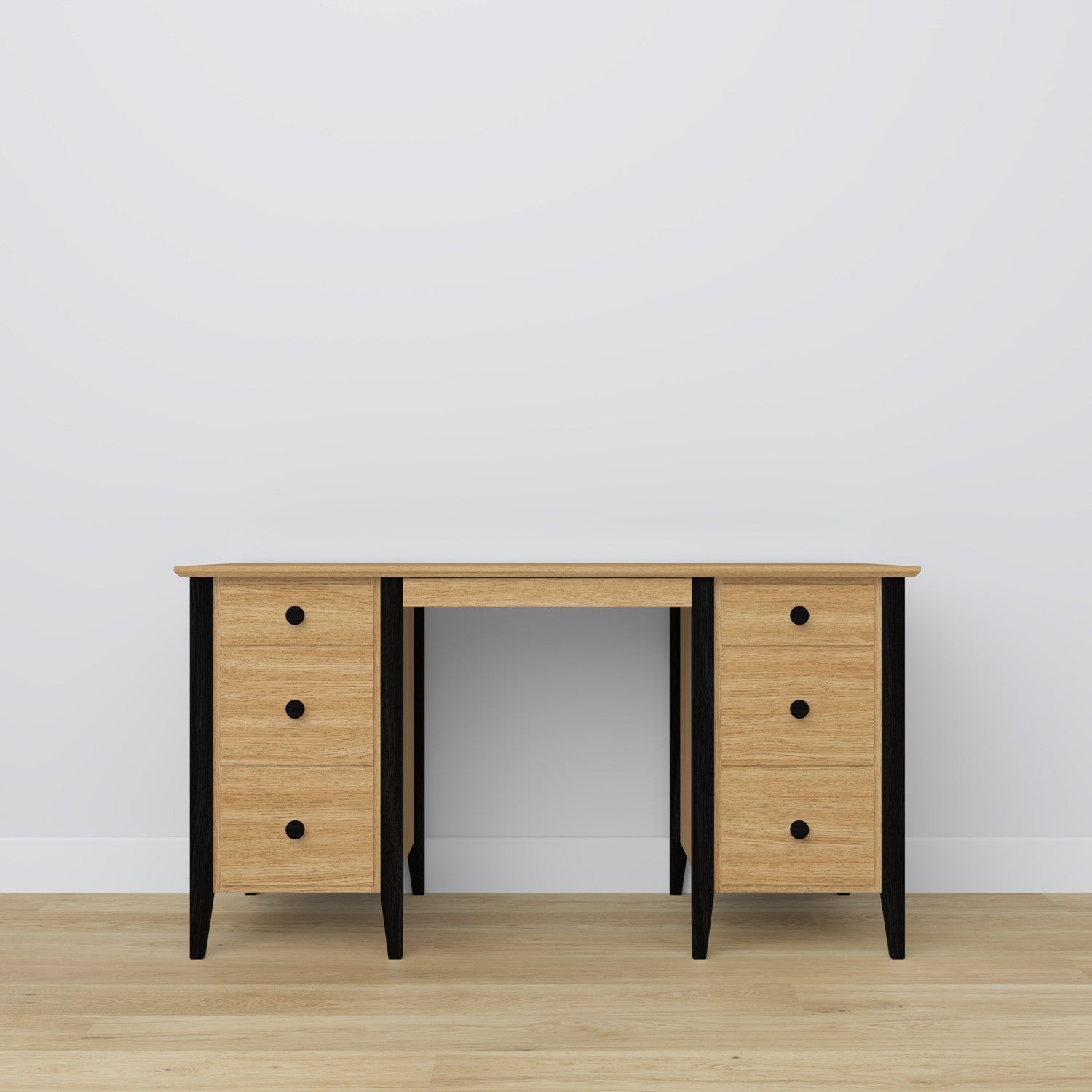 Oak desk 6S Scandi oak natural / black