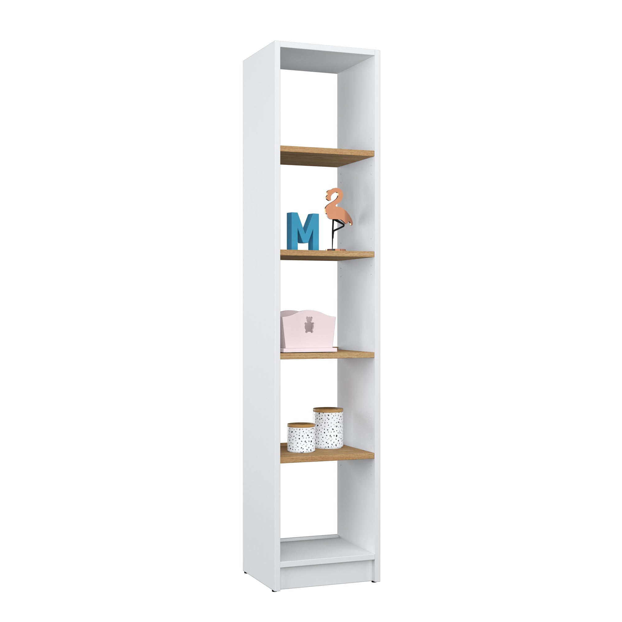 Wooden shelf N01 white / oak