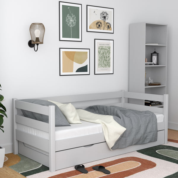 Wooden sofa bed with mattress drawer N01 grey