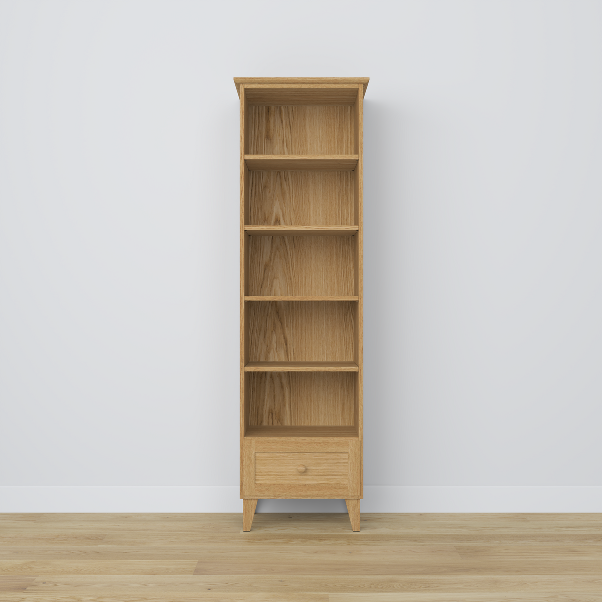 Eikenhouten boekenkast 1S 57 Scandi natureel eiken