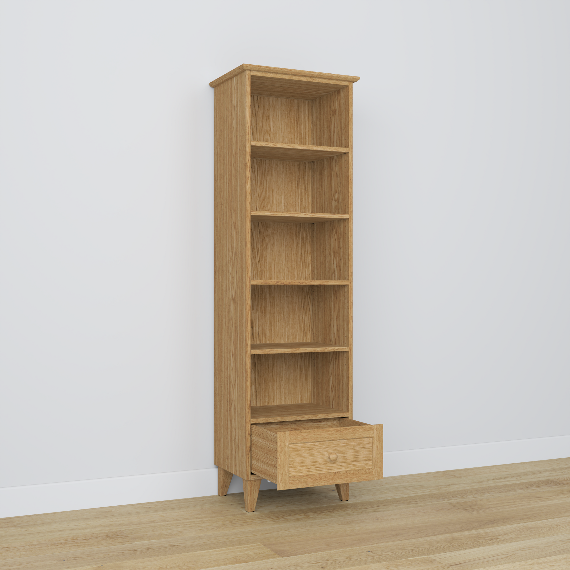 Eikenhouten boekenkast 1S 57 Scandi natureel eiken