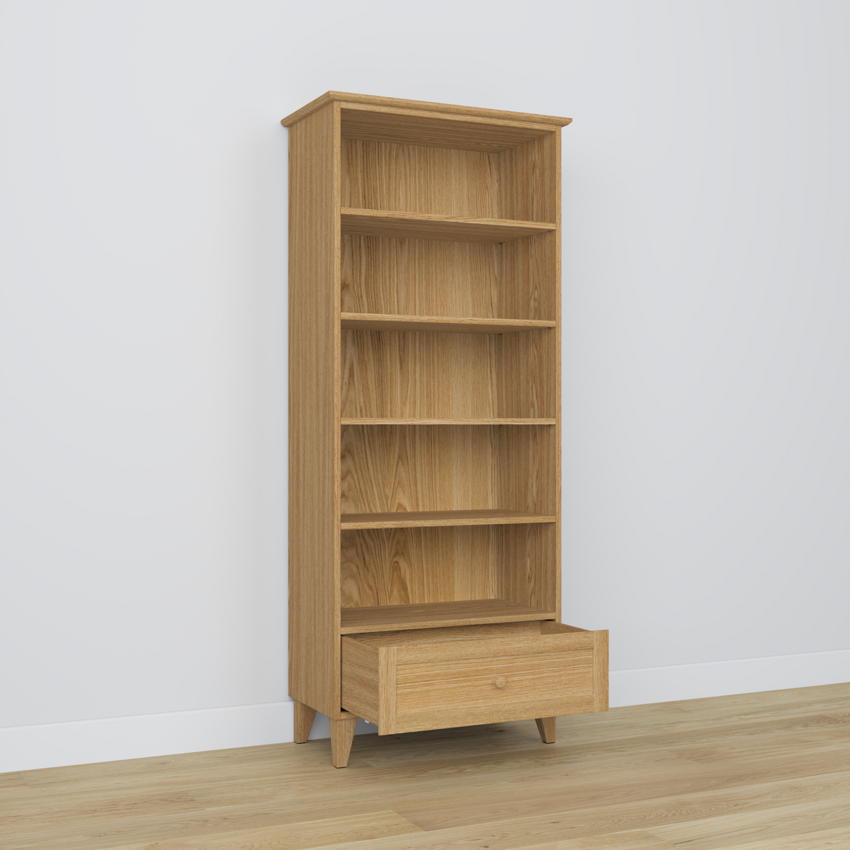 Eiken boekenkast 1S 80 Scandi natureel eiken