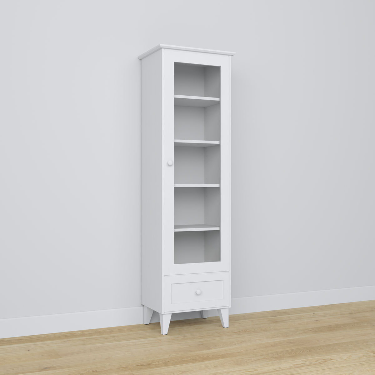 Houten vitrinekast 1S 57 Scandi wit