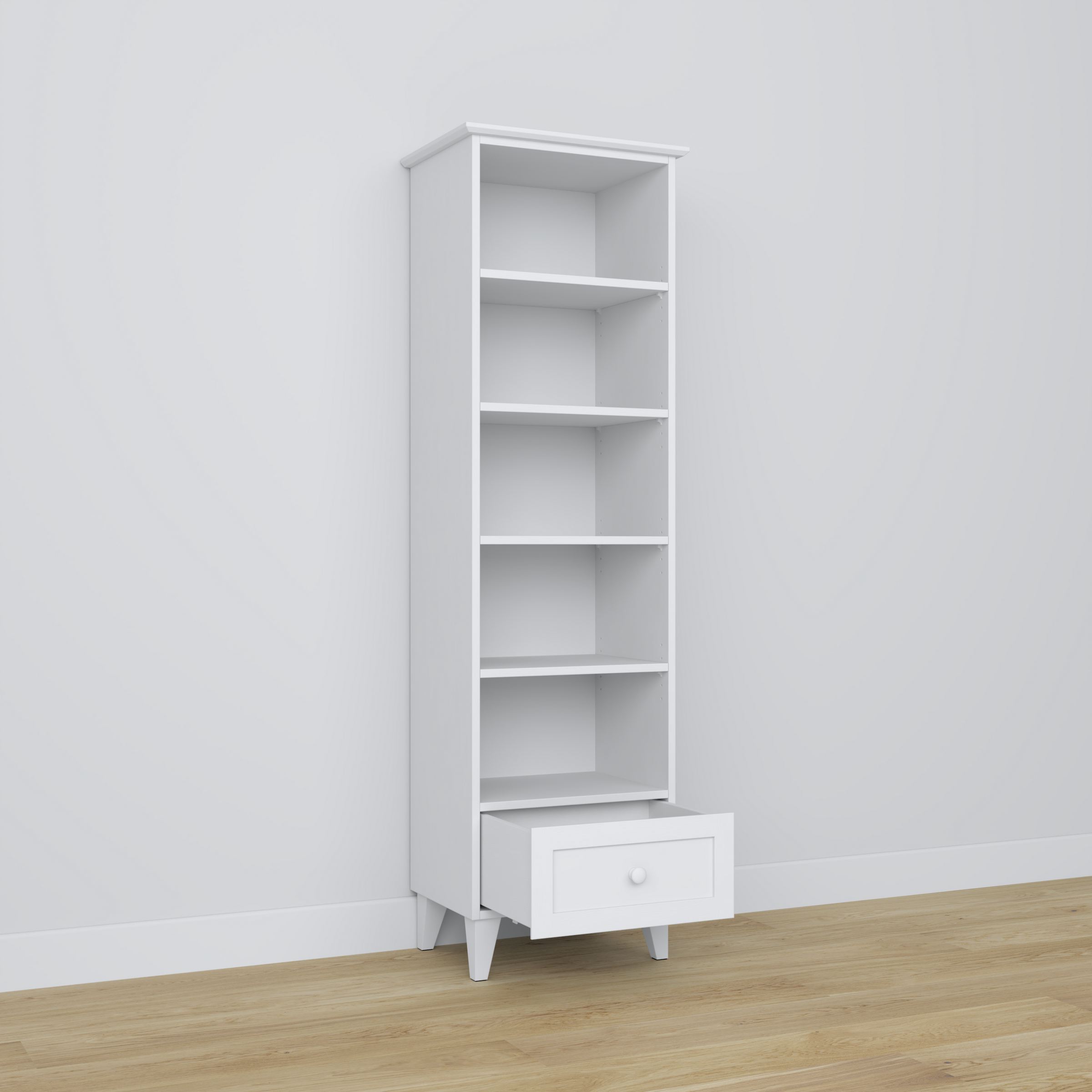 Houten boekenkast 1S 57 Scandi wit