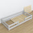 Wooden low bed N01 grey