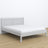 Double bed grey – wooden headboard, close-up of wood quality