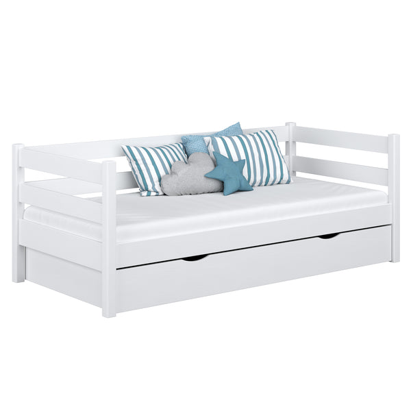 Wooden sofa bed with drawer N01 white