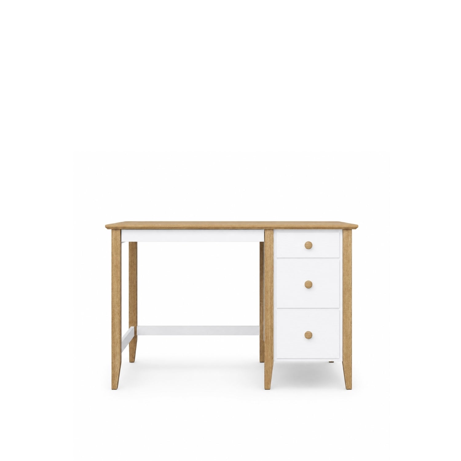 Houten bureau 3S Scandi wit / natuurlijk eiken