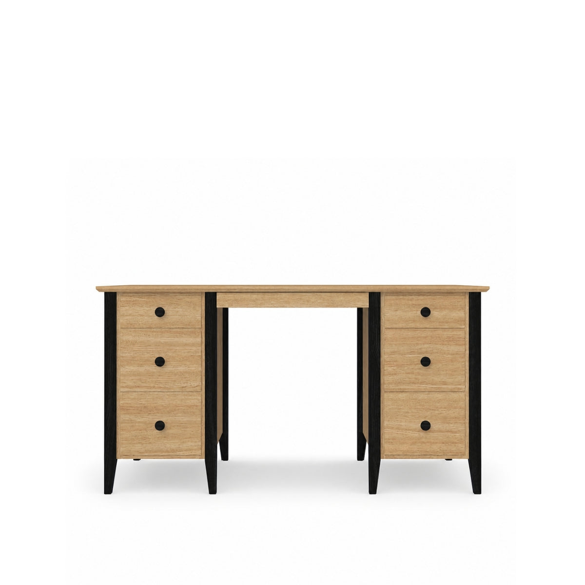 Oak desk 6S Scandi oak natural / black