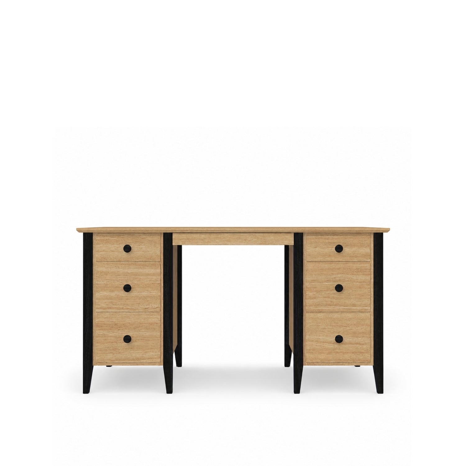 Oak desk 6S Scandi oak natural / black