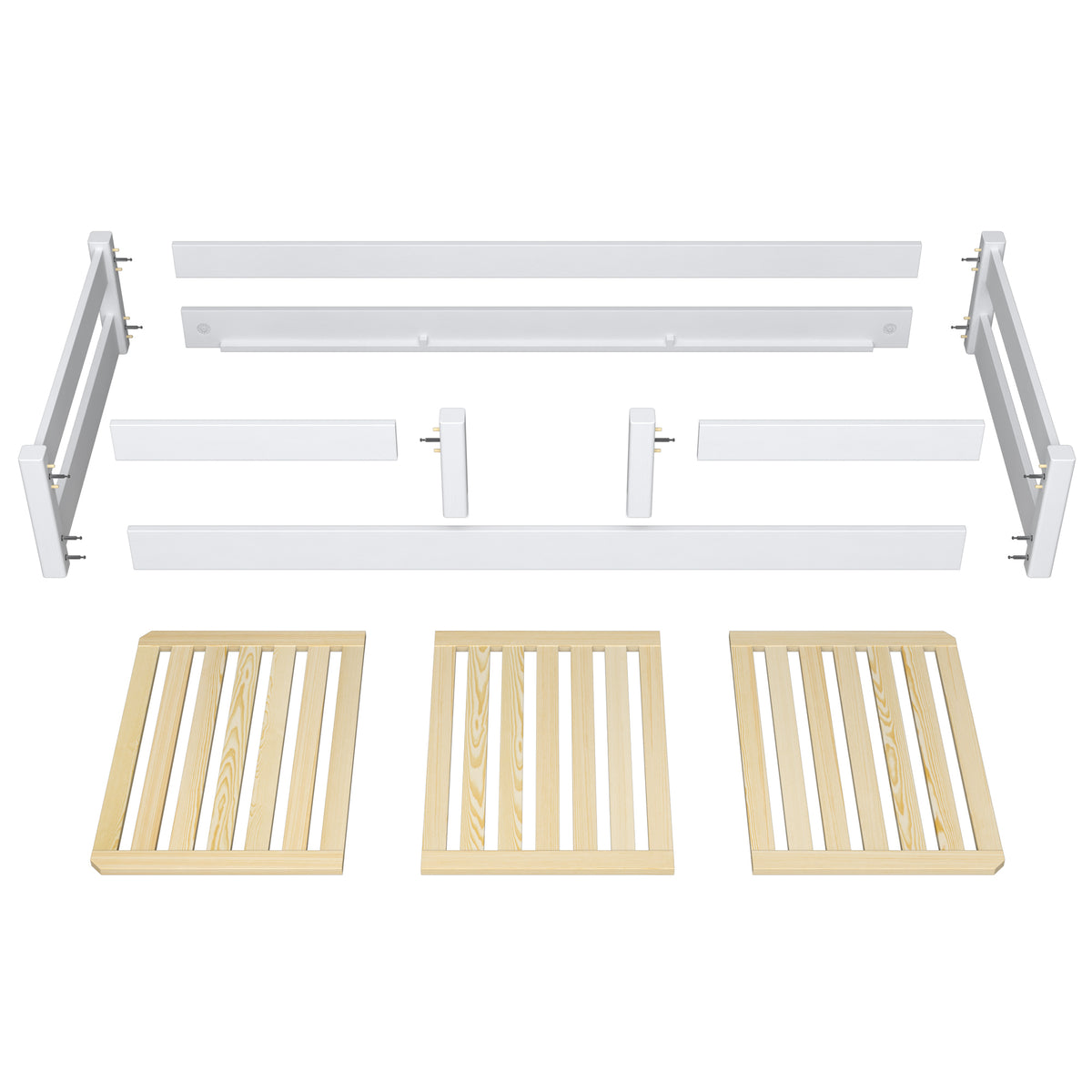 Wooden low bed N01 black / oak