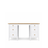 Houten bureau 6S Scandi wit / natuurlijk eiken