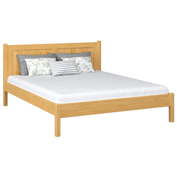 Wooden double bed N02 natural pine