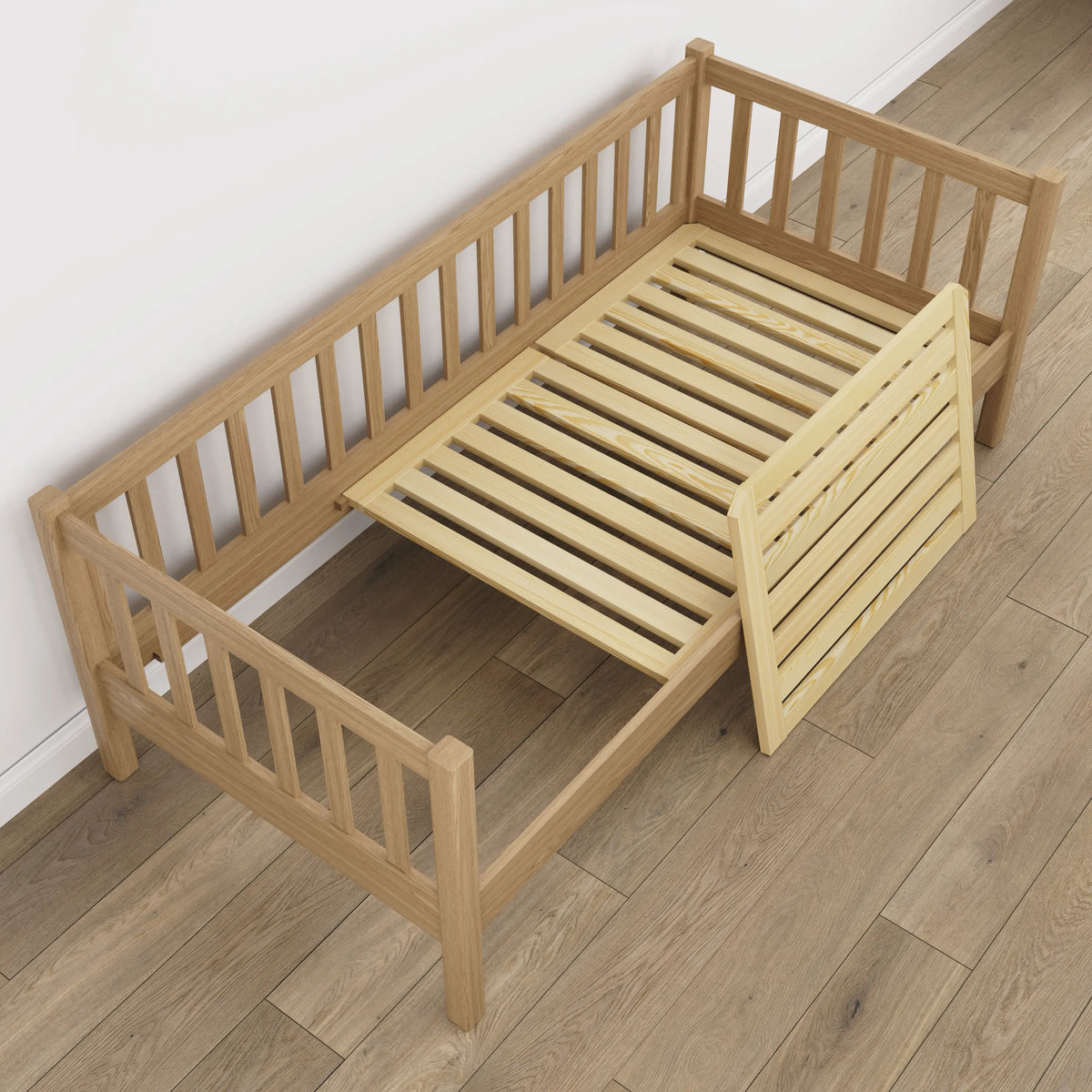 Łóżko sofa N03 dąb naturalny – widok z innej perspektywy, Nizio Home