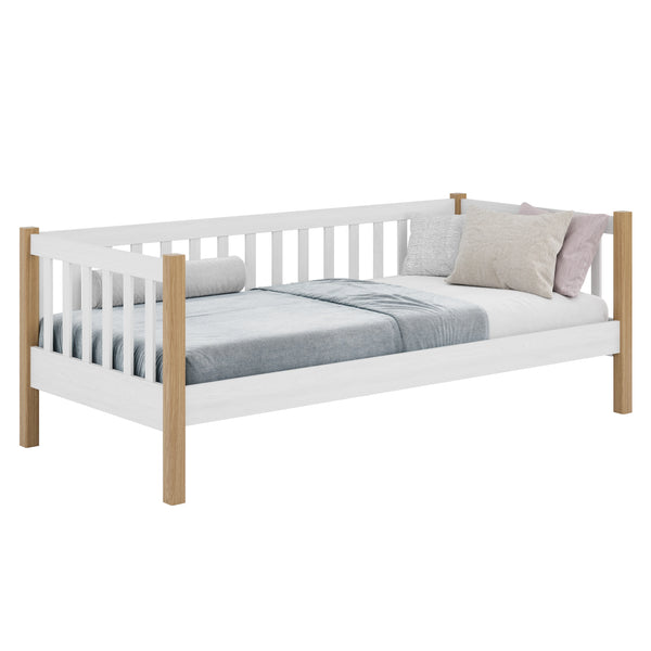 Wooden sofa bed N03 white / oak
