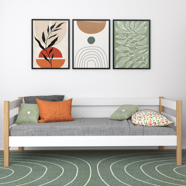 Wooden sofa bed N01 white / oak